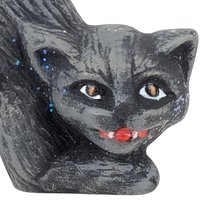 Vintage Halloween Decor Lot - Handmade Witch Wall Hanging, Ceramic Witch Tealight Holder, Black Cat Figurine, Witch Ornament with Snake