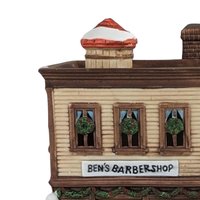 Vintage Dept 56 Ben's Barber Shop - New England Village #5939-0 -  Lighted Porcelain Building