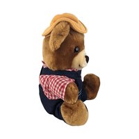 Vintage Teddy Bear Pair, America Wego Denim Bear, 1985 Dakin Del Monte Bear, Collectible Plush Toys, Gift for Kids