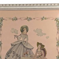 Vintage Framed Print, Southern Belles Art, Ladies in Gowns, Decorative Wall Art, Cream Wooden Frame