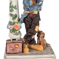 Vintage Crosa Quartz Clock, Hobo and Dog Figurine, Table Clock, Collectible Clock, Whimsical Decor, Unique Gift, Home Decor