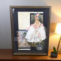 Vintage Shadow Box Collage | Perfume Theme | Romantic Art | Antique Ephemera | Wall Decor