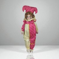 Vintage Artmark Jester Doll | Porcelain Jester Doll with Painted Face | Collectible Doll | 18 Inches Tall
