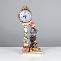 Vintage Crosa Quartz Clock, Hobo and Dog Figurine, Table Clock, Collectible Clock, Whimsical Decor, Unique Gift, Home Decor