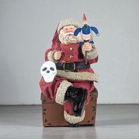 Spooky Santa Figurine: Upcycled Gothic Christmas Decoration