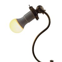 Vintage Metal S-Curve Table Lamp, 13 Inch Height, Decorative Desk Light, Gift for Home Office