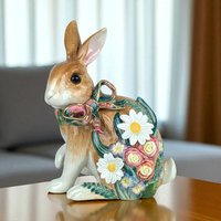 Vintage Fitz and Floyd Bunny Figurine: Woodland Spring Easter Decor