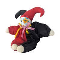 Vintage Jester Doll, Small Clown Doll with Flower, Whimsical Doll, Collectible Doll, Unique Gift
