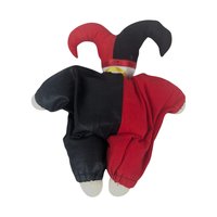 Vintage Jester Doll, Small Clown Doll with Flower, Whimsical Doll, Collectible Doll, Unique Gift