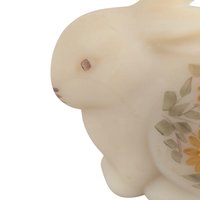 Fenton Custard Glass Bunny, Hand Painted Floral Rabbit Figurine, Artist Signed, Collectible Art Glass for Spring Decor