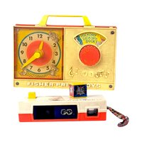 Vintage Fisher Price Camera & Hickory Dickory Dock Clock Radio Toy, 1970s Toys, Retro Toys, Nostalgic Toys, Educational Toys, Gift for Kids