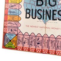 Vintage 1936 Transogram Big Business Board Game Wall Hanging - 17 3/4 Inch Square - Unique Home Decor - Retro Game Room Art