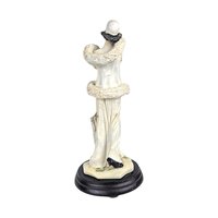 Vintage Art Deco Lady Figurine: Resin Sculpture on Wood Base