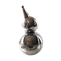 Vintage Raimond Roly Poly Clown Bank: Silver Metal Figural Toy