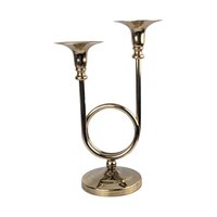 Vintage Brass Double Taper Candle Holder: Mid-Century Modern Candlestick