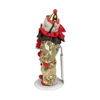 Vintage White Bear Clown Figurine: Collectible Toy Decor, 6.5"