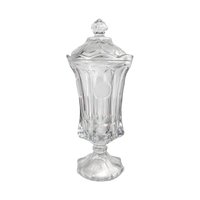 Vintage Fostoria Coin Crystal Urn and Cruet Set - 13" Decorative Glass