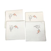 Vintage Bucilla Cross Stitch Placemat Set: Floral Embroidered Linen Napkins