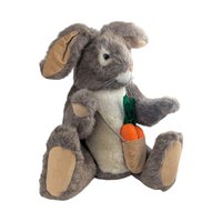 1983 Dakin Rabbit Plush: Vintage Stuffed Easter Bunny with Carrots