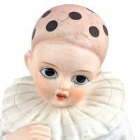 Vintage Ceramic Harlequin Clown Music Box, Rotating Musical Figurine, Collectible Clown, Unique Gift, Home Decor