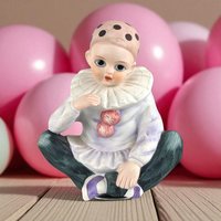 Vintage Ceramic Harlequin Clown Music Box, Rotating Musical Figurine, Collectible Clown, Unique Gift, Home Decor