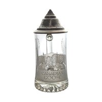 Etched Canadian Goose Glass Beer Stein: Nature-Themed Drinkware