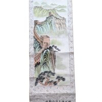 Vintage Great Wall of China Scroll: Handpainted Landscape, Asian Wall Art