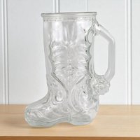 Vintage Glass Cowboy Boot Stein: Western Style Barware