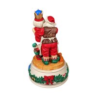 Vintage Santa with Nutcracker Music Box: Christmas Figurine Holiday Decor