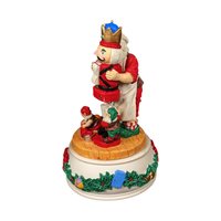 Vintage Santa with Nutcracker Music Box: Christmas Figurine Holiday Decor