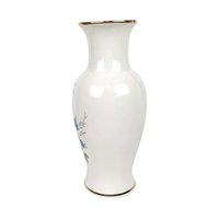 Vintage Royal Haeger Vase: White Ceramic with Gold Floral Trim