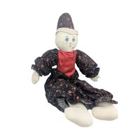 Vintage Handmade Cloth Clown Doll: 20 Inch Folk Art Jester