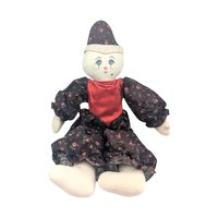 Vintage Handmade Cloth Clown Doll: 20 Inch Folk Art Jester