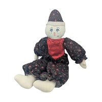 Vintage Handmade Cloth Clown Doll: 20 Inch Folk Art Jester