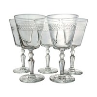 Etched Rock Sharpe Jefferson Water Glasses - Mid-Century Barware, Set of 5