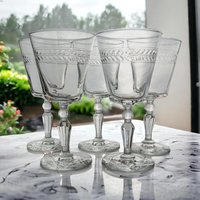 Etched Rock Sharpe Jefferson Water Glasses - Mid-Century Barware, Set of 5