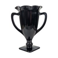 Vintage L.E. Smith Dancing Nymphs Vase: Black Amethyst Art Deco Glassware