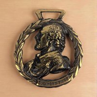 Vintage Shakespeare Brass Medallion, Literary Wall Hanging, Bard of Avon Decor, Gift for English Majors
