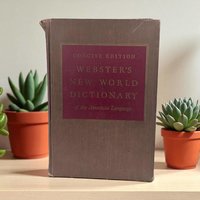 1959 Webster's Dictionary: Vintage Mid-Century Hardcover Reference Book