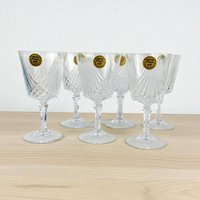 Vintage Crystal D'Arques Wine Glasses - Taille Combourg - Set of 6