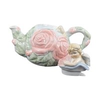Vintage Avon Cherub Teapot: Porcelain Rose Angel Teapot