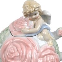Vintage Avon Cherub Teapot: Porcelain Rose Angel Teapot