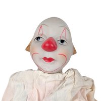 Vintage Sitting Clown Doll: Plaid Pants, Collectible Decor