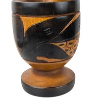 Vintage Wooden Mortar and Pestle: Rustic Kitchen Decor Spice Grinder