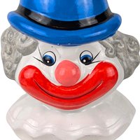 Vintage Ceramic Clown Head Bank: Whimsical Coin Savings Decor