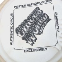Vintage Flambro Ceramic Circus Poster Mugs - Set of 4, Retro Kitchen Decor