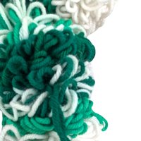 Vintage Handmade Yarn Clown, Green and White Clown Doll, Whimsical Decor, Collectible Clown, Unique Gift