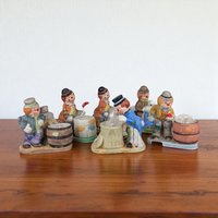 Vintage Hobo Luvkins Candle Holder Set, Ceramic Figurines, Whimsical Hobo Art, Collectible Candle Holders, Unique Home Decor, Set of 6