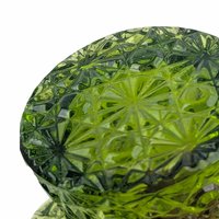 Vintage Green Glass Top Hat, Daisy and Button Pattern Glass, Mid Century Toothpick Holder or Match Striker, Novelty Art Glass Decor