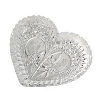 Vintage Hofbauer Byrdes Crystal Heart Dish: Lovebirds Design